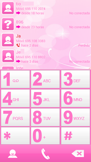 THEME PINK WHITE FOR EXDIALER Screenshot 0