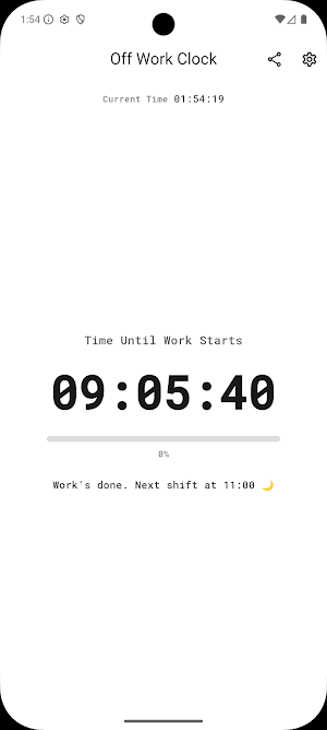 Off Work Clock Screenshot 0