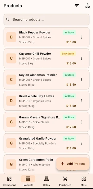 Melyna Spices Manager Screenshot 2
