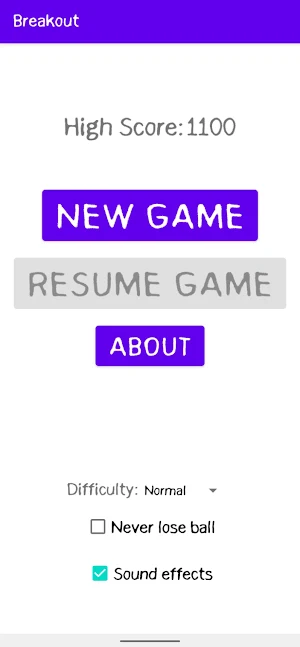 Breakout Game Screenshot 0