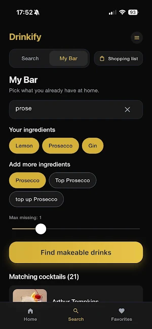Drinkify: Cocktails & Drinks Screenshot 3