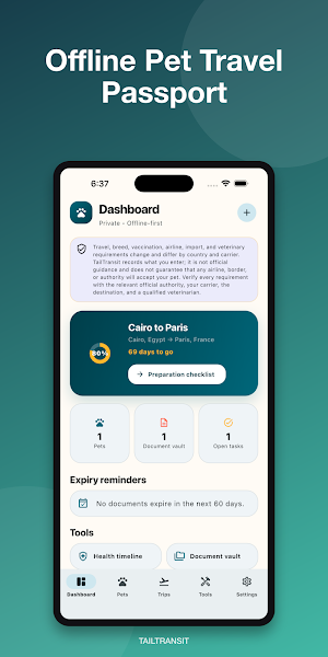 TailTransit — Pet Passport Screenshot 0