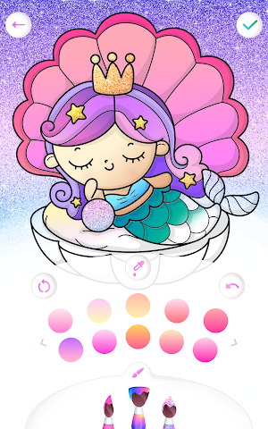 Mermaid coloring book gradient Screenshot 3