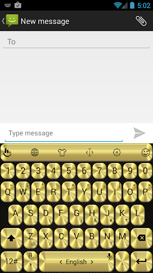 Keyboard Theme Metallic Gold Screenshot 0