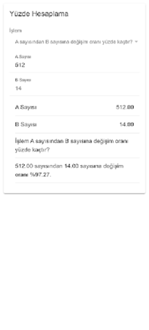 Yüzde Hesaplama Screenshot 2