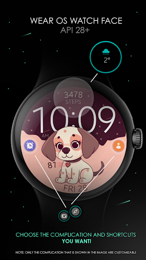 Cute Dog digital watch face Screenshot 1