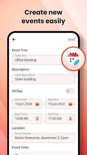 Calendar : events of 2025 Screenshot 2