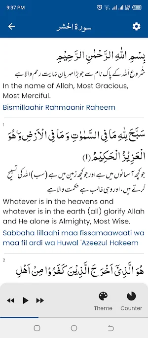 Surah Hashr سورة الحشر Screenshot 3