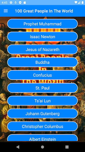 100 Great People In The World - Famous Biography Screenshot 0