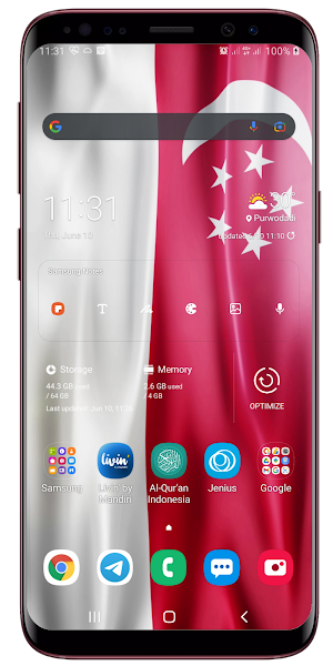 Singapore Flag Live Wallpaper Screenshot 2