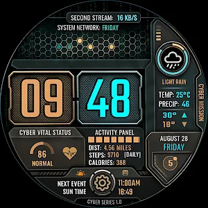 Cyber Mission Watch Face Screenshot 1