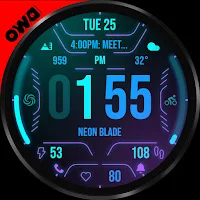 Neon Attack Watch Face 037