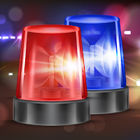 Police siren sound with strobe lights