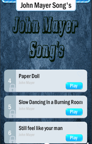 John Mayer Song : Best Piano T Screenshot 2