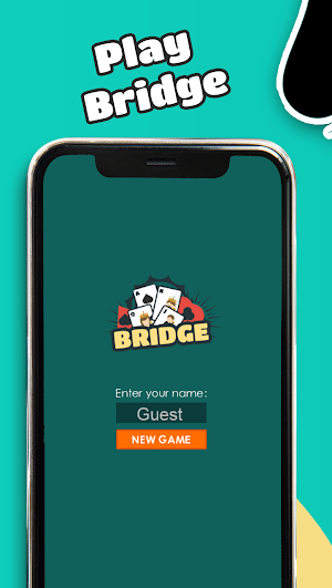 Bridge Card Game free for beginners no wifi Screenshot 0