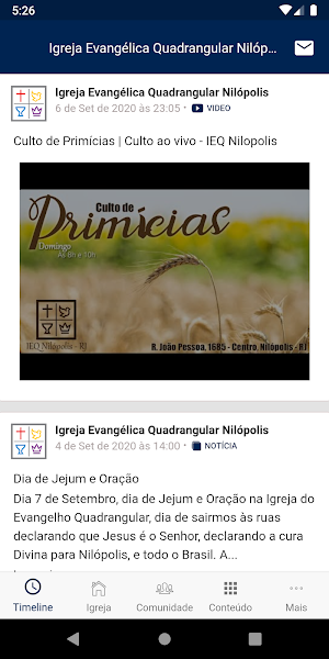 Igreja do Evangelho Quadrangular Nilópolis Screenshot 1