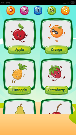 Learn Fruits and Vegetables Screenshot 1
