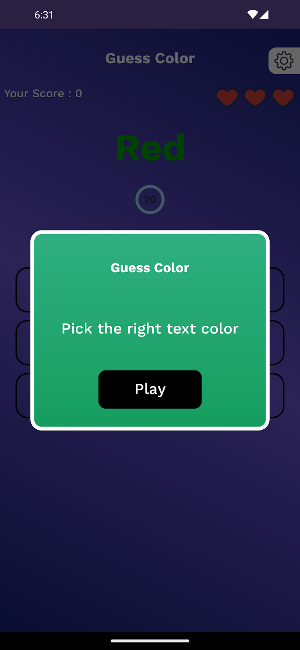 Text Color - Brain Training Screenshot 1