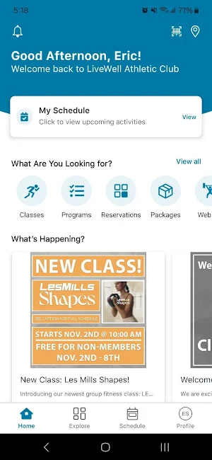 LiveWell Athletic Club Screenshot 1