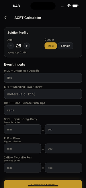 MilitaryFit Screenshot 2