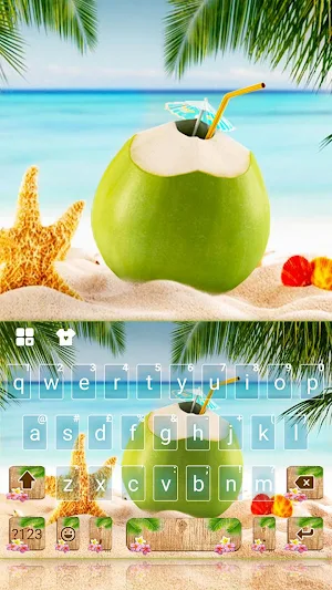 Summer Beach Coconut Keyboard Theme Screenshot 0