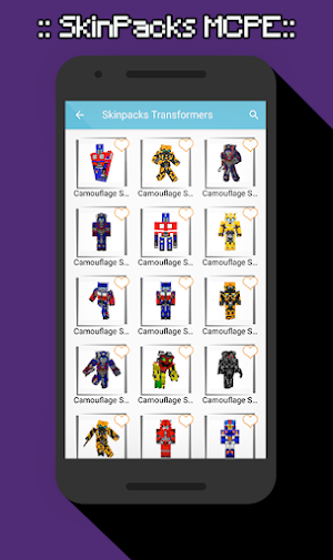 SkinPacks Transforrmers for Minecraft Screenshot 0