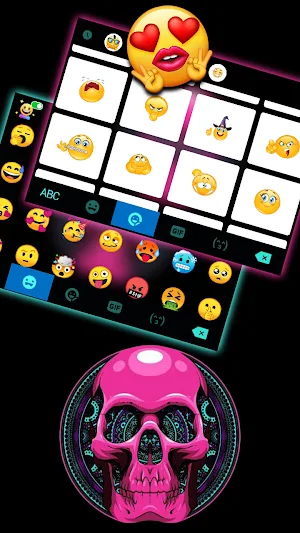 Pink Skull Pattern Keyboard Background Screenshot 3