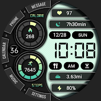 Green Text Clock ZKin Watch