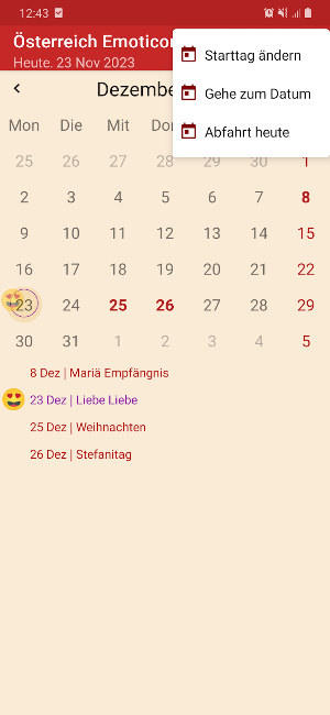 Österreich Emoticon Kalender Screenshot 3