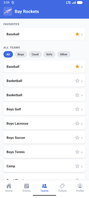 Bay Rockets Athletics Screenshot 3