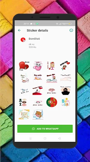 Figurinhas de bom dia e boa no Screenshot 0