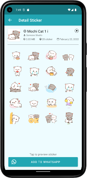 Mochi Cat Animated WASticker Screenshot 3