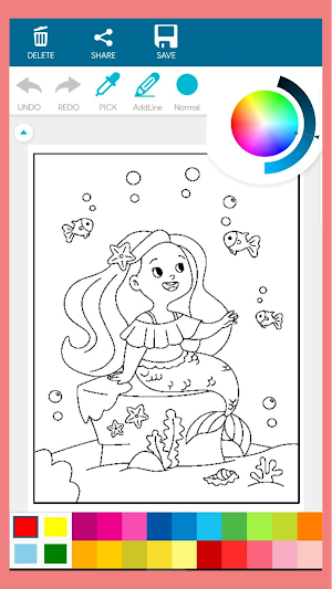 Kawaii Mermaid Coloring Screenshot 3