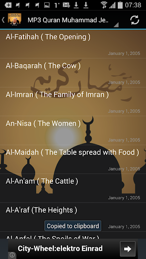 MP3 Quran Muhammad Jebril Screenshot 1