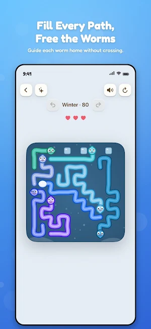 Untangle Worms: Knot Puzzle Screenshot 1