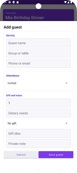Event Guest List Screenshot 1