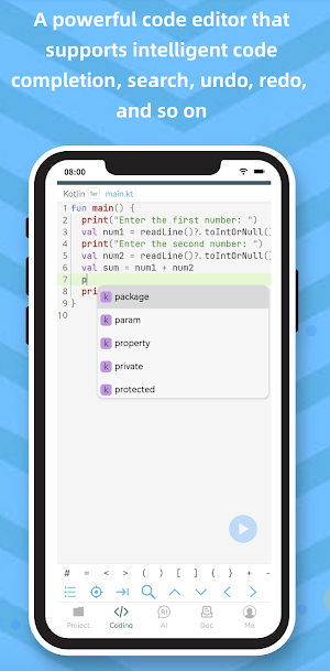 KtCoder - Kotlin IDE with AI Screenshot 1