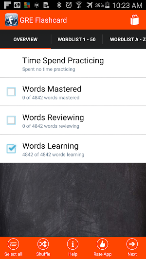GRE Flashcard Screenshot 1