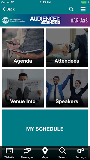 The ARF Events Screenshot 2