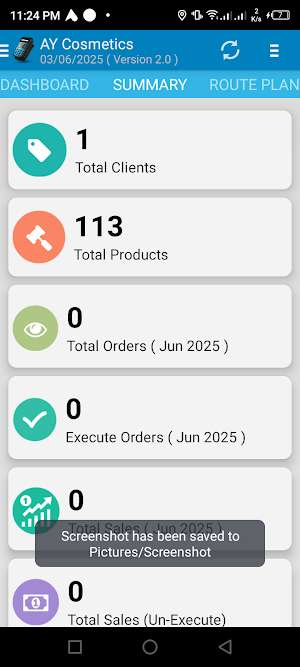 AY Cosmetics Order Booking Screenshot 1