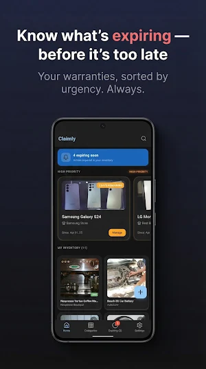 Claimly: Warranty & Receipts Screenshot 1