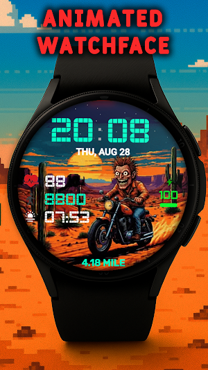 Crazy Biker Animated Watchface Screenshot 3