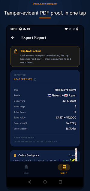 ProofPack: Bag & Luggage Pack Screenshot 1