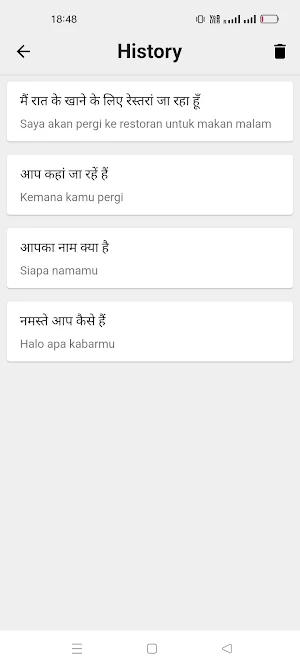Hindi To Indonesian Translator Screenshot 2