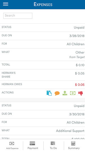 Child Support, Expenses & Alimony for Co Parents Screenshot 2
