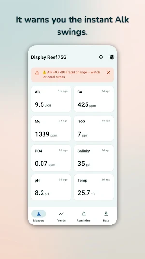 Stablereef: Reef Tank Log Screenshot 1