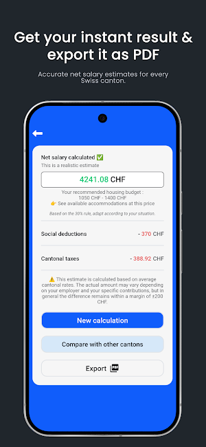 Swiss Net Salary Screenshot 2
