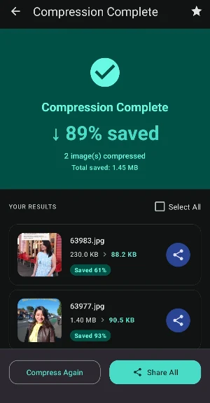 Compress Image - MB to KB Screenshot 2