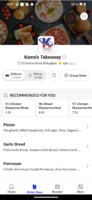 Kamos Takeaway Screenshot 1