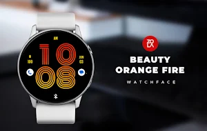Beauty Orange Fire Watch Face Screenshot 0